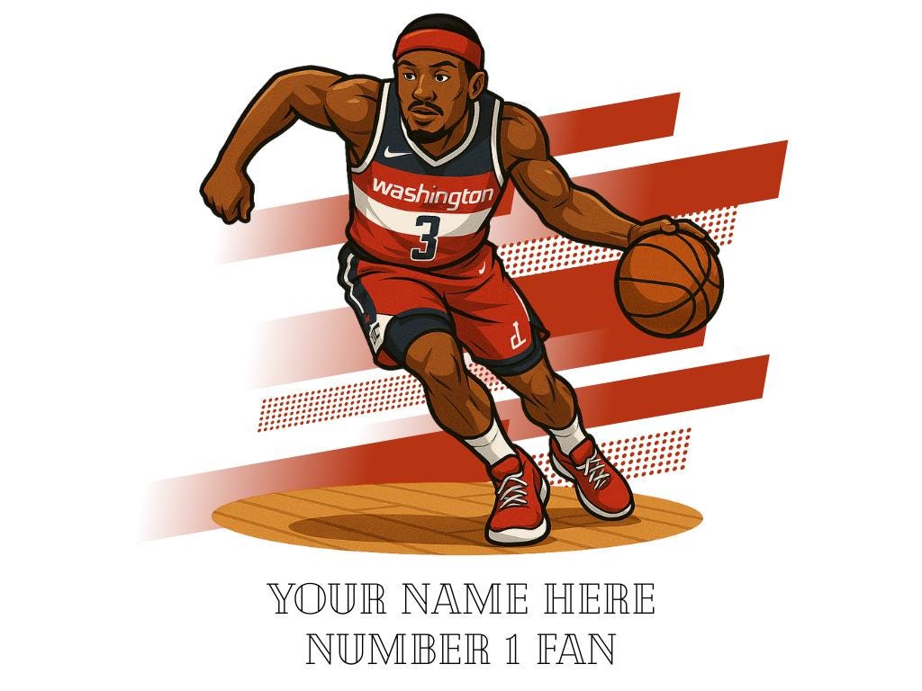 Personalised Washington Wizard inspired Mug: Custom Name NBA Gift