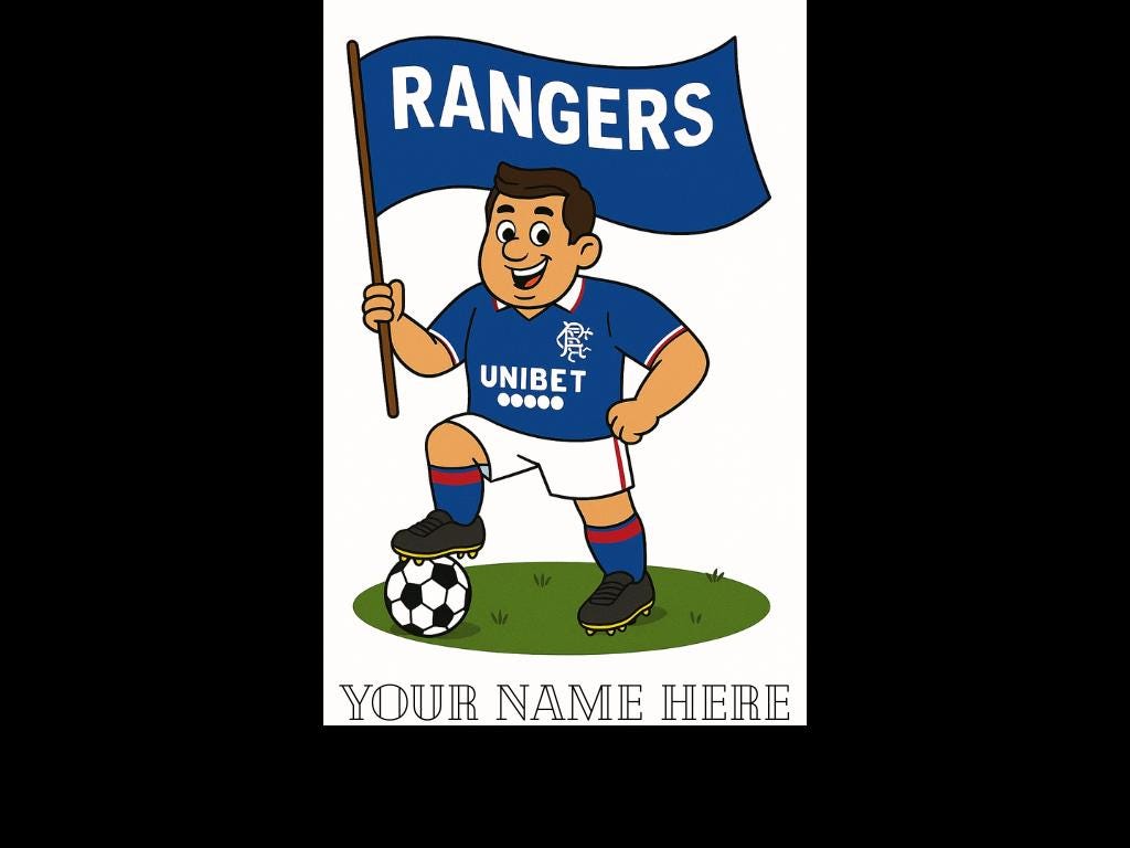 Personalised Rangers Football Mug: Custom Ceramic Gift