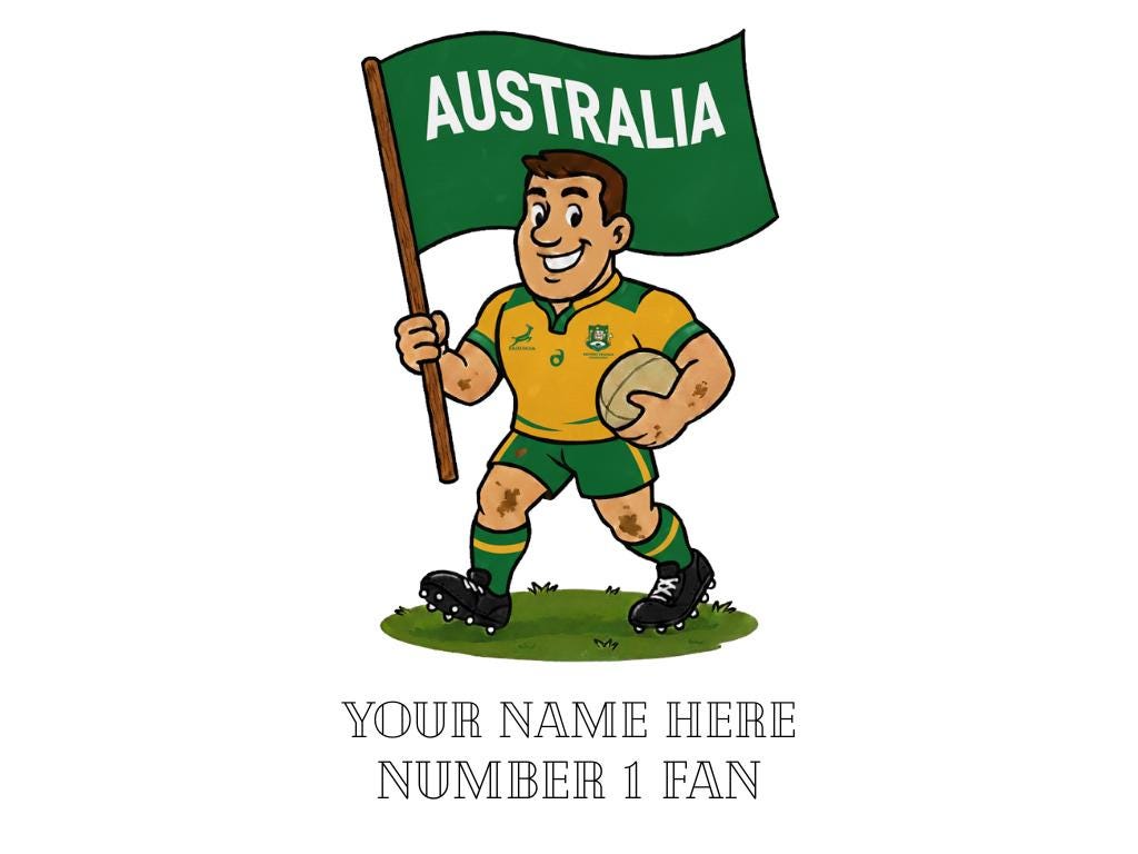 Australia Inspired 11oz Mug β Custom Name Rugby Cup β Dishwasher & Microwave Safe β Arrives Boxed