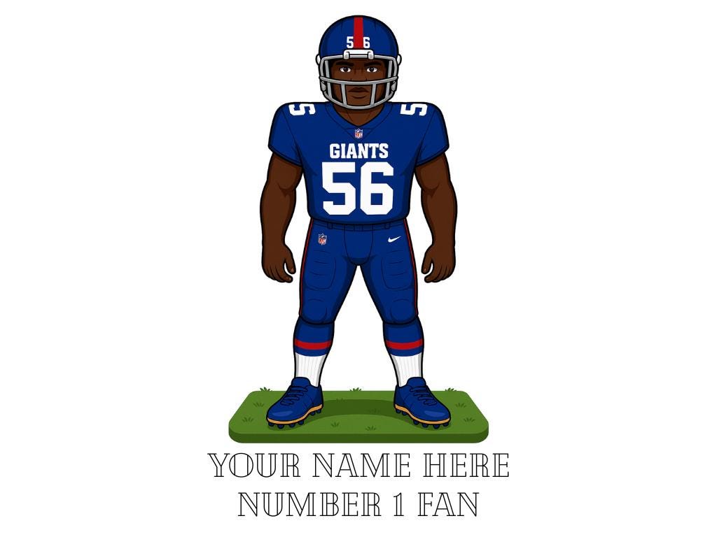 Personalized New York Giants Inspired Mug: Custom Name 11oz Ceramic Cup