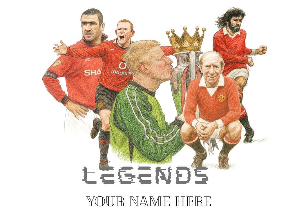 Personalised Manchester United Legends Inspired Football Mug: Custom Ceramic Gift