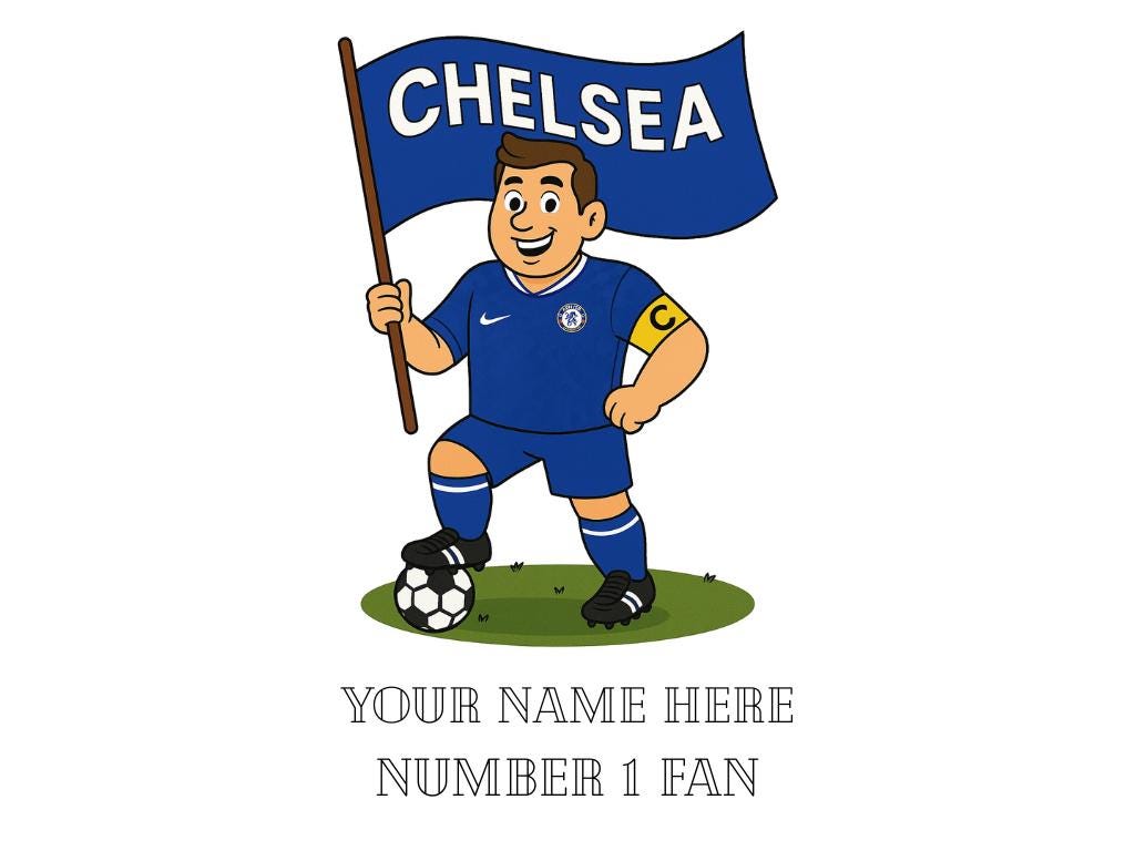 Personalised Chelsea Inspired Football Mug: Custom Ceramic Gift