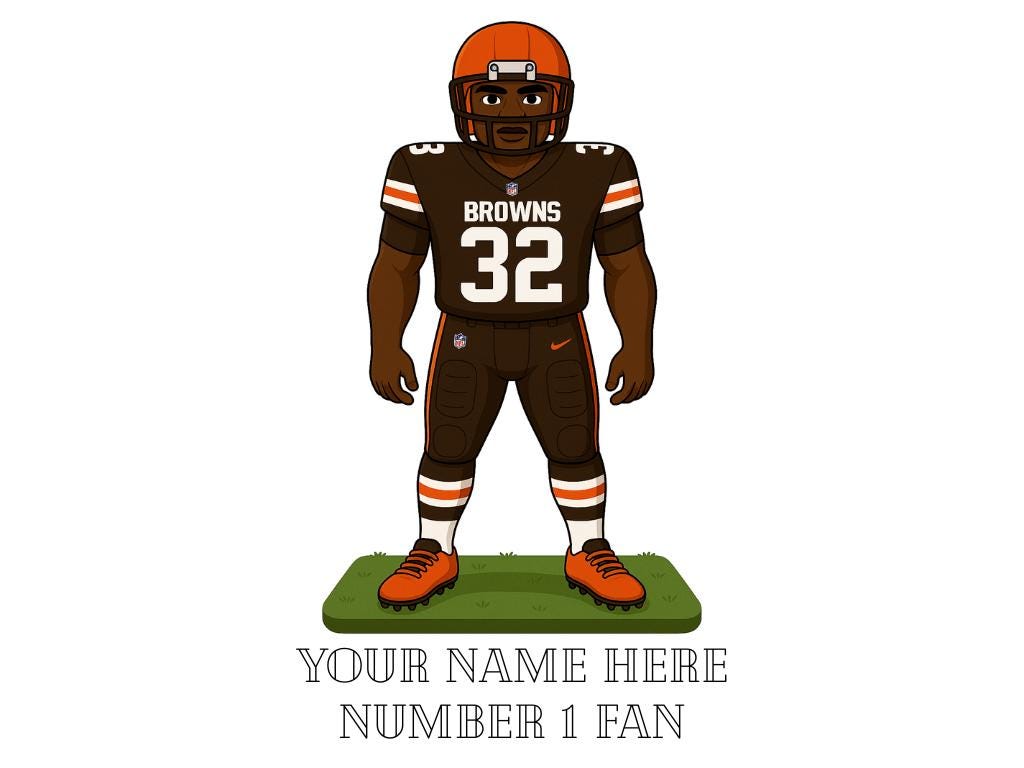 Personalised Cleveland Browns inspired Mug: Custom Name NFL Gift