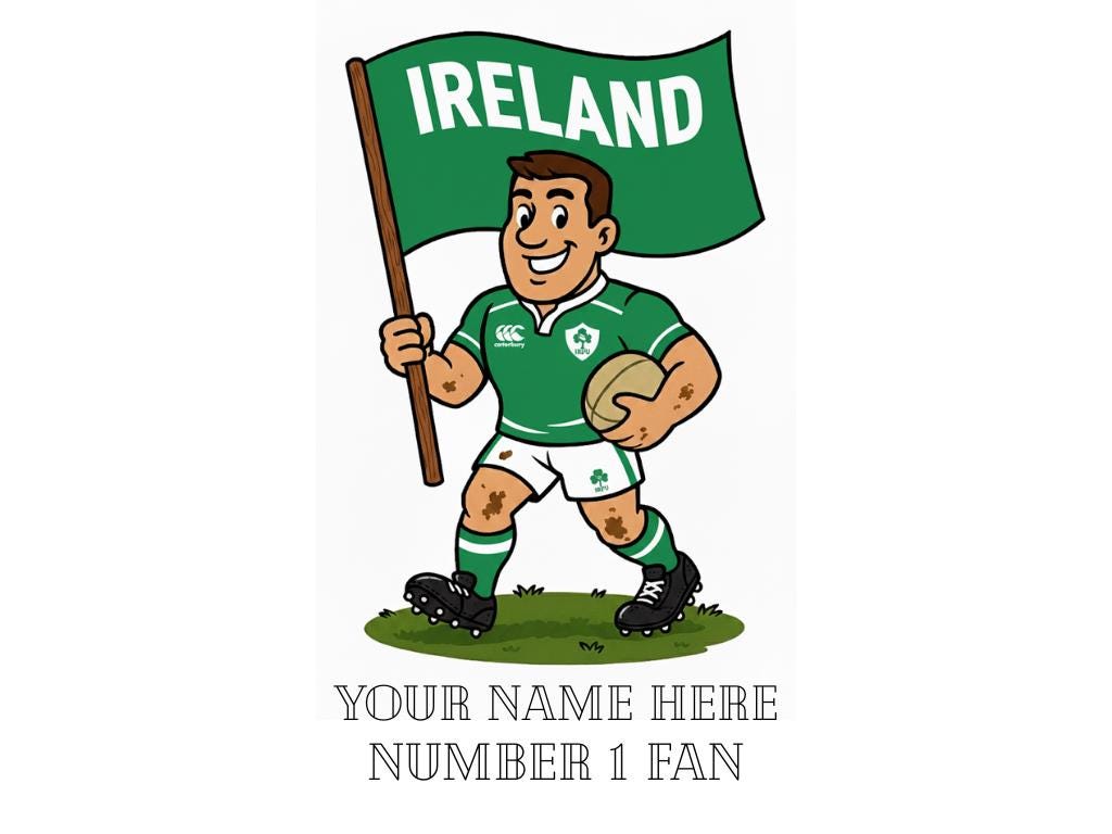 Ireland Inspired 11oz Mug β Custom Name Rugby Cup β Dishwasher & Microwave Safe β Arrives Boxed