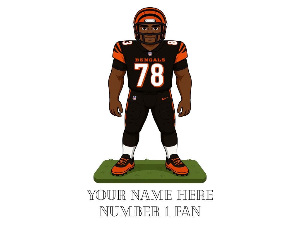 Personalised Cincinnati Bengals inspired Mug: Custom Name NFL Gift