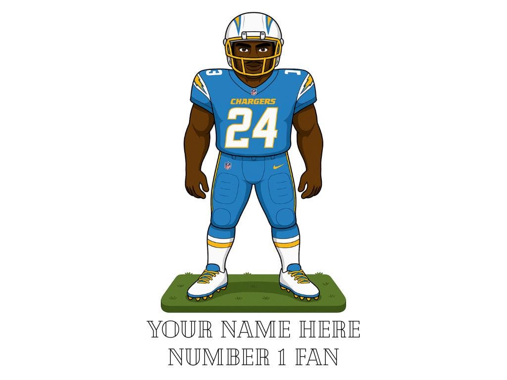 Personalised Los Angeles Chargers inspired Mug: Custom Name NFL Gift