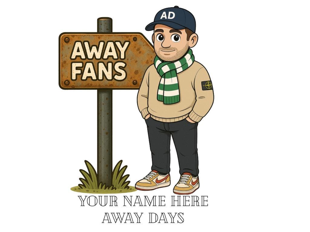 Personalised Away Days Football Mug: Ceramic Gift Mug Celtic Green/White inspired