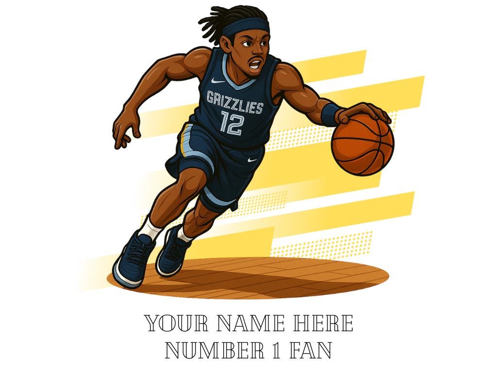 Personalised Memphis Grizzlies inspired Mug: Custom Name NBA Gift