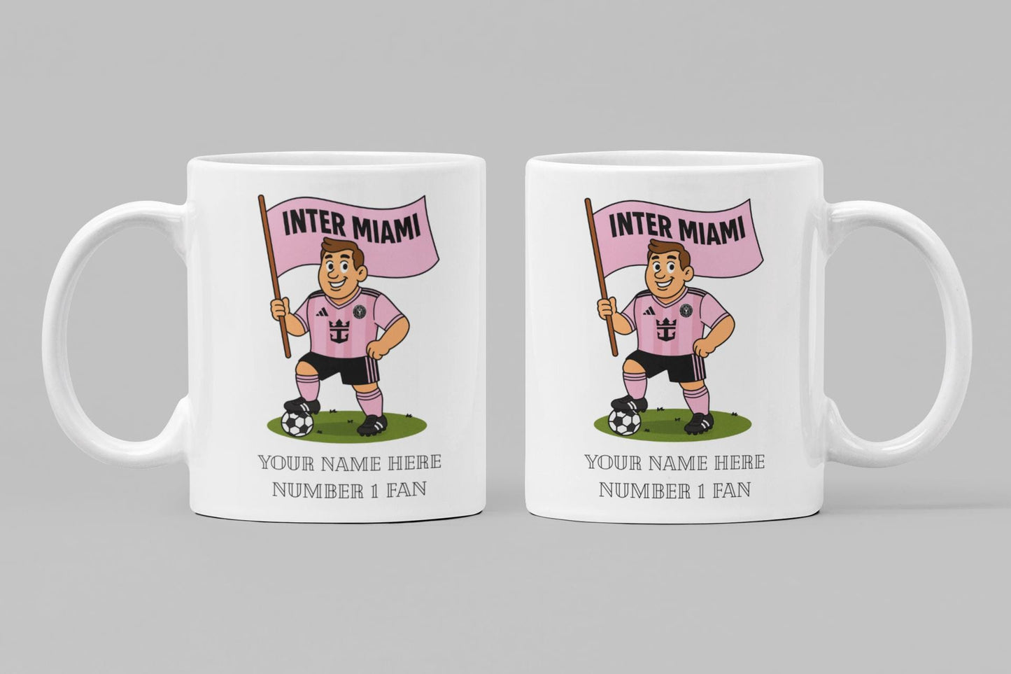 Personalised Inter Miami Football Mug: Custom Ceramic Gift