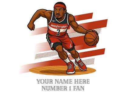 Personalised Washington Wizard inspired Mug: Custom Name NBA Gift