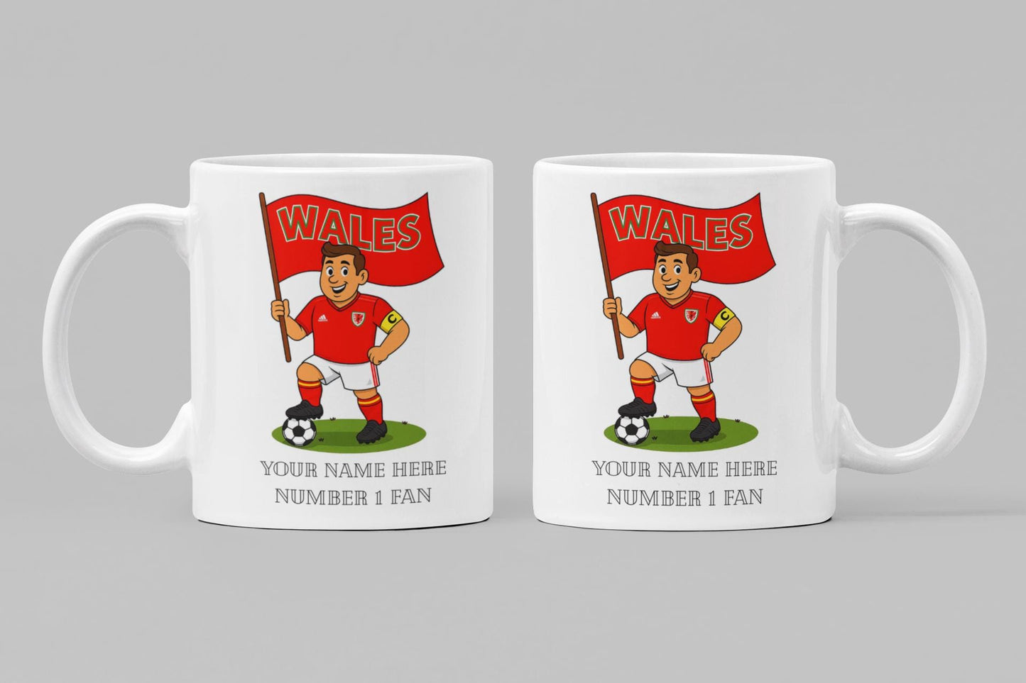 Personalised Wales Ceramic Mug: Custom Football Gift