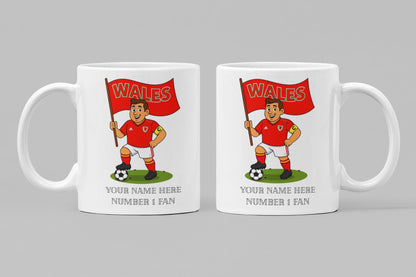 Personalised Wales Ceramic Mug: Custom Football Gift