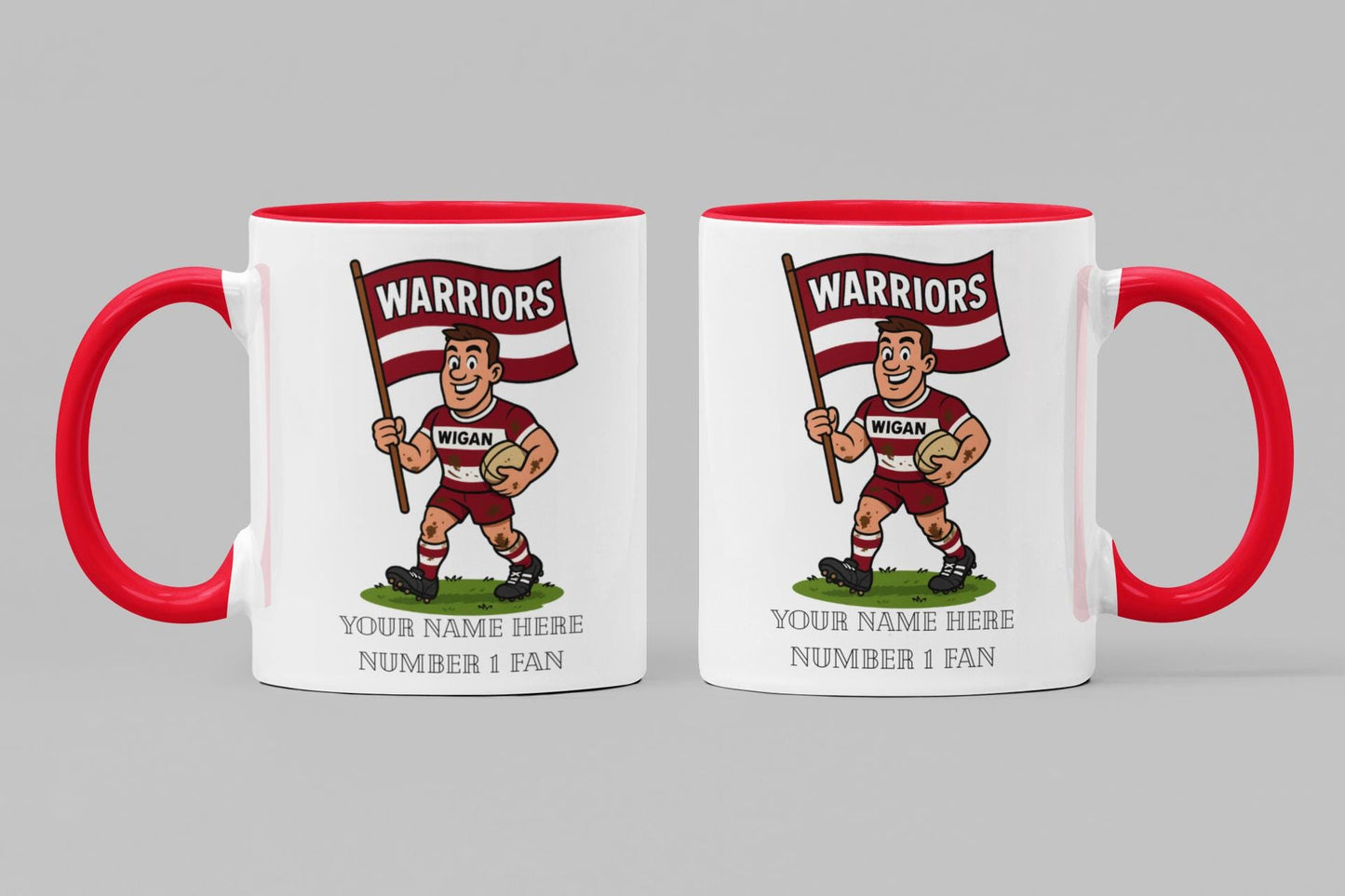 Wigan Warriors Rugby Mug: Custom Name 11oz Rugby Cup