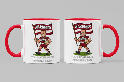 Wigan Warriors Rugby Mug: Custom Name 11oz Rugby Cup