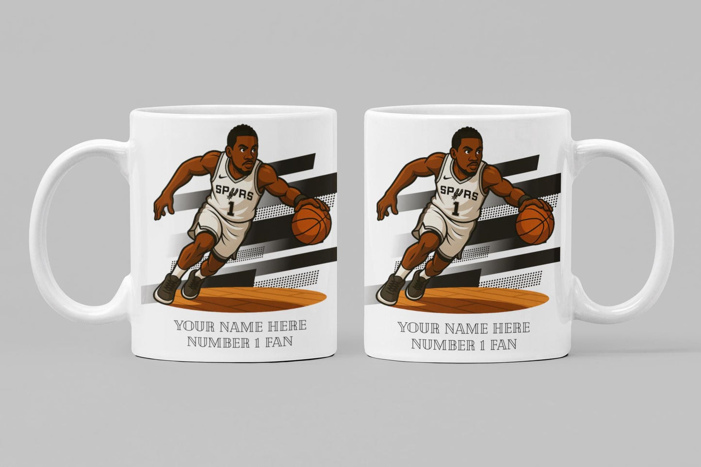 Personalised San Antonio Spurs inspired Mug: Custom Name NBA Gift