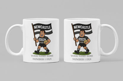 Newcastle Falcons Inspired 11oz Mug – Custom Name Rugby Cup – Dishwasher & Microwave Safe – Arrives Boxed