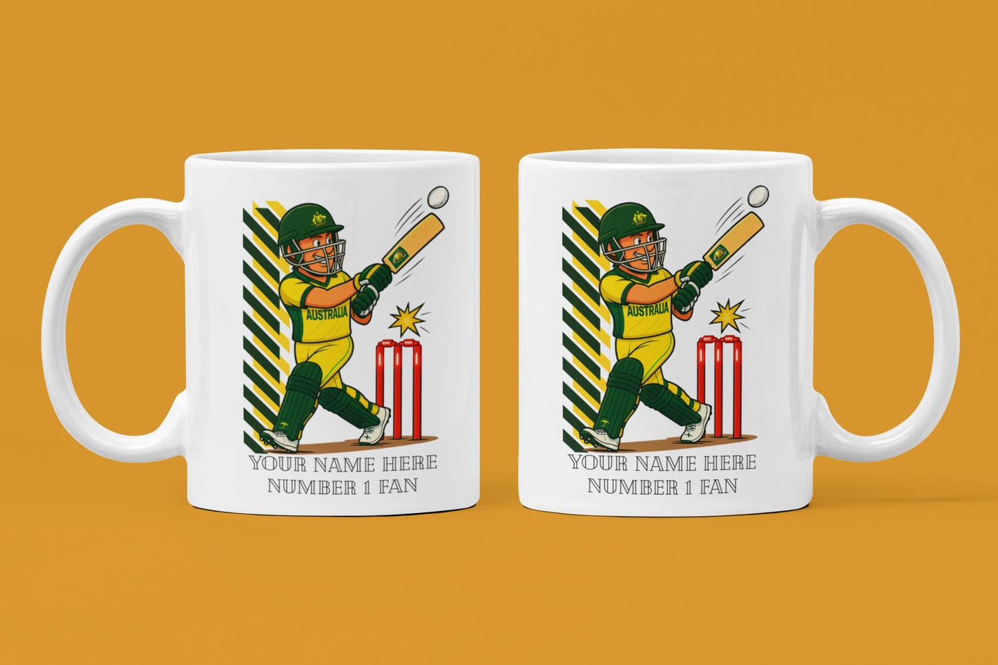 Personalized Australia Cricket Mug, T20 Fan Gift