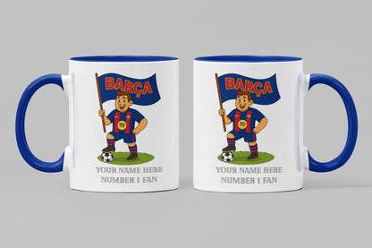 Personalised Barcelona Football Mug: Custom Ceramic Gift