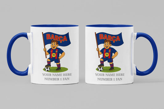 Personalised Barcelona Football Mug: Custom Ceramic Gift
