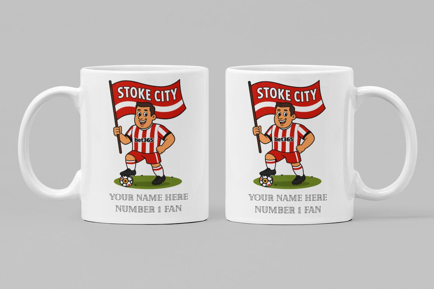 Personalised Stoke Inspired Mug: Custom Football Gift, 3 Colours
