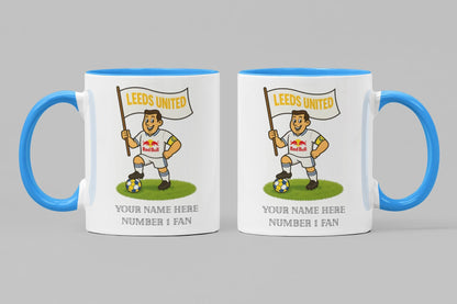 Personalised Leeds Inspired Mug: Custom Football Gift