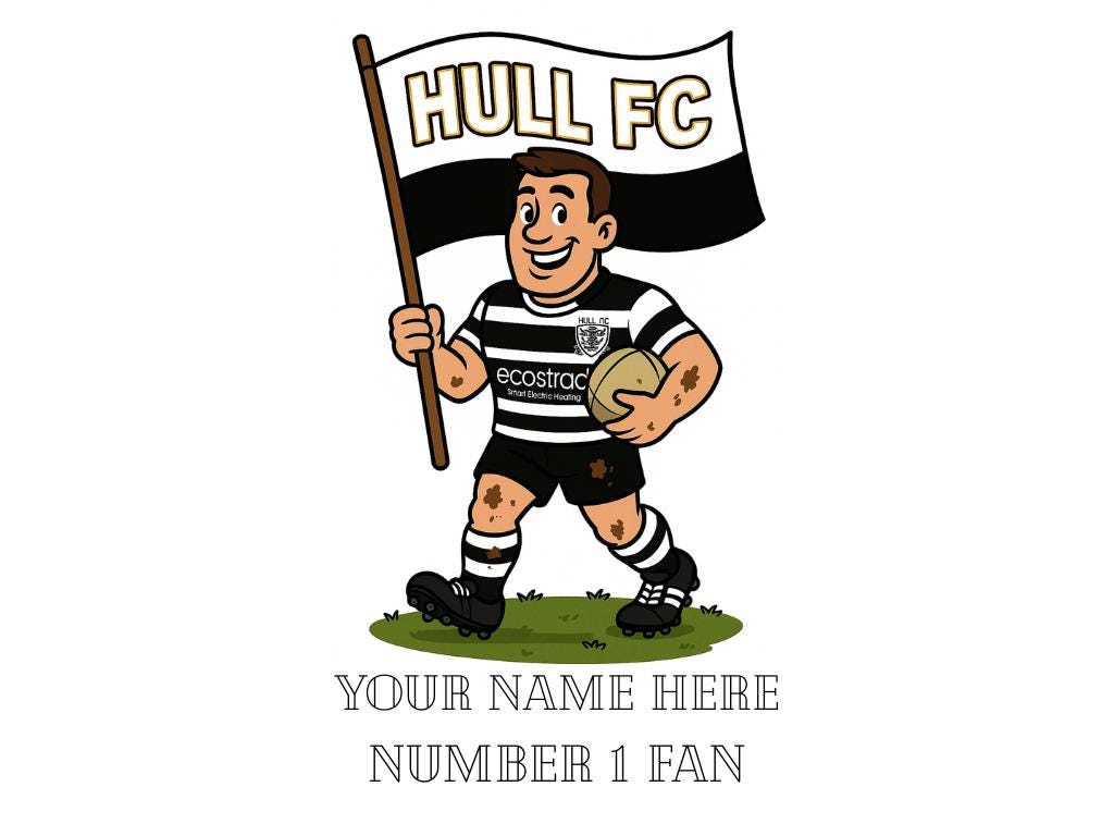 Hull FC Inspired 11oz Mug – Custom Name Rugby Cup – Dishwasher & Microwave Safe – Arrives Boxed