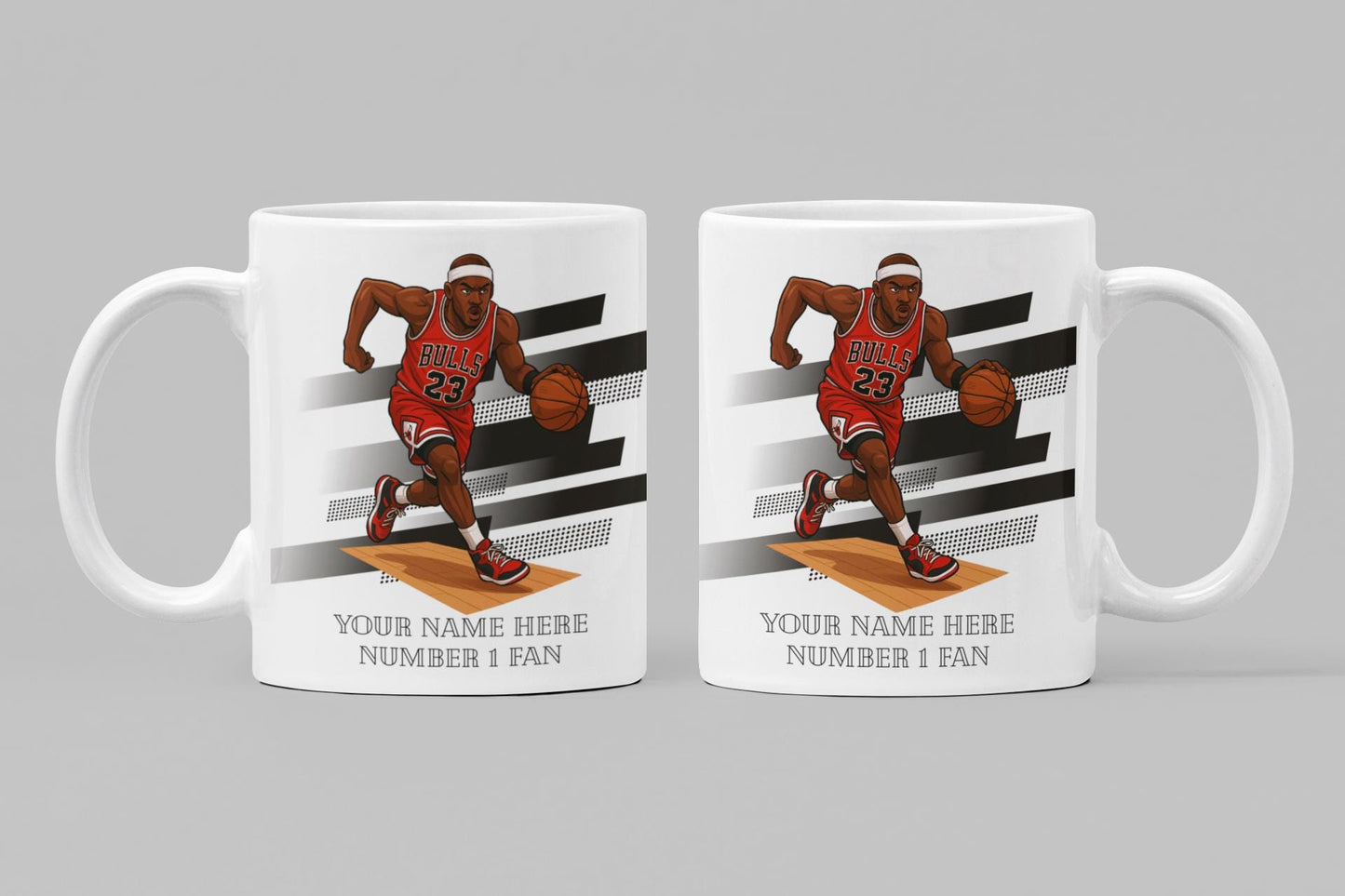 Personalised Chicago Bulls inspired Mug: Custom Name NBA Gift