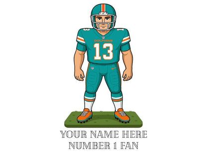 Personalised Miami Dolphins inspired Mug: Custom Name NFL Gift