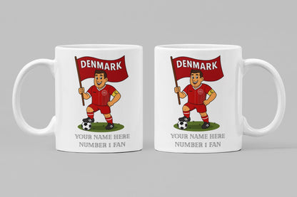 Personalised Denmark Football Mug: Custom Ceramic Gift