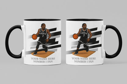 Personalised Brooklyn Nets inspired Mug: Custom Name NBA Gift