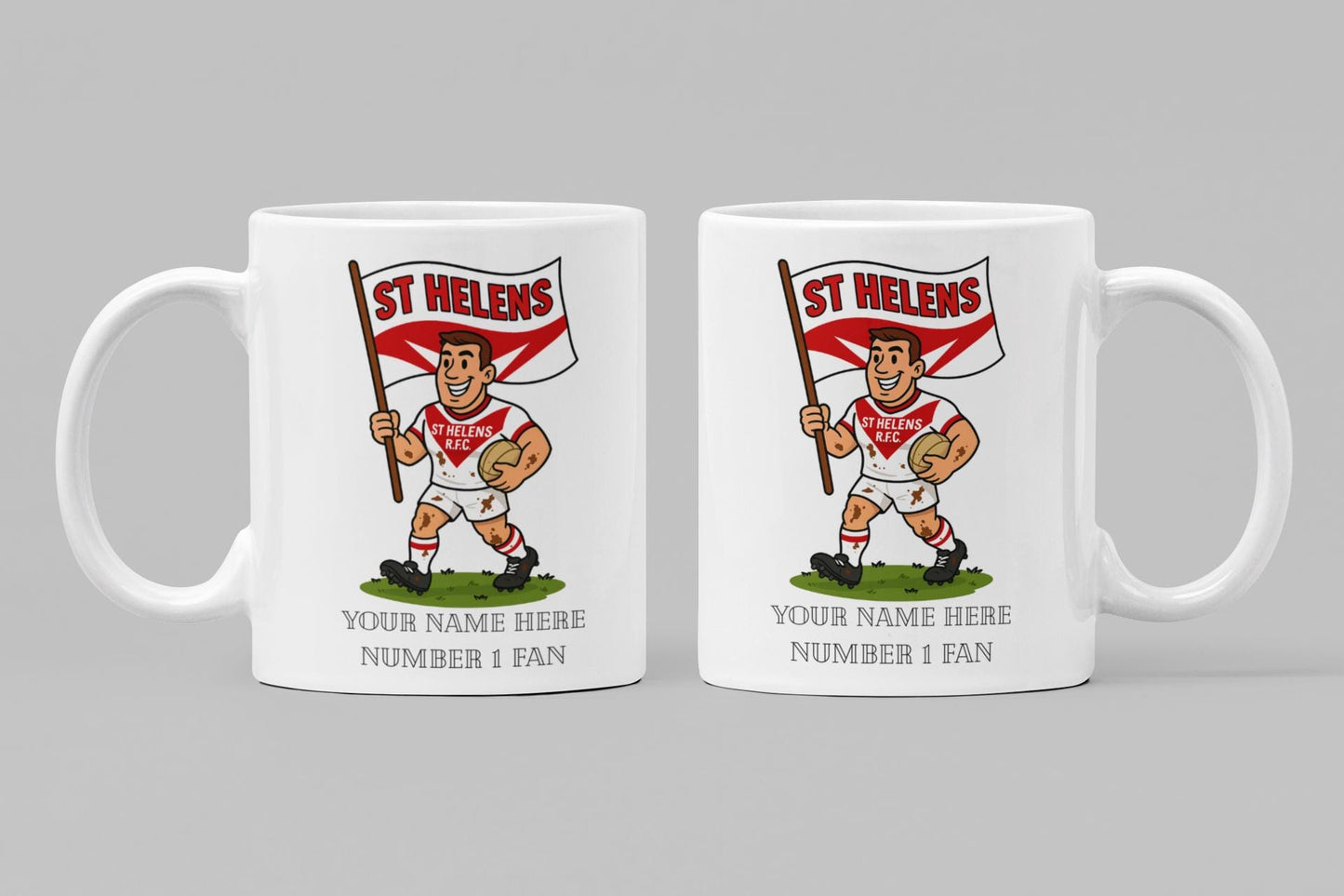 St Helens Rugby Mug – Personalized Name, Iconic Colors