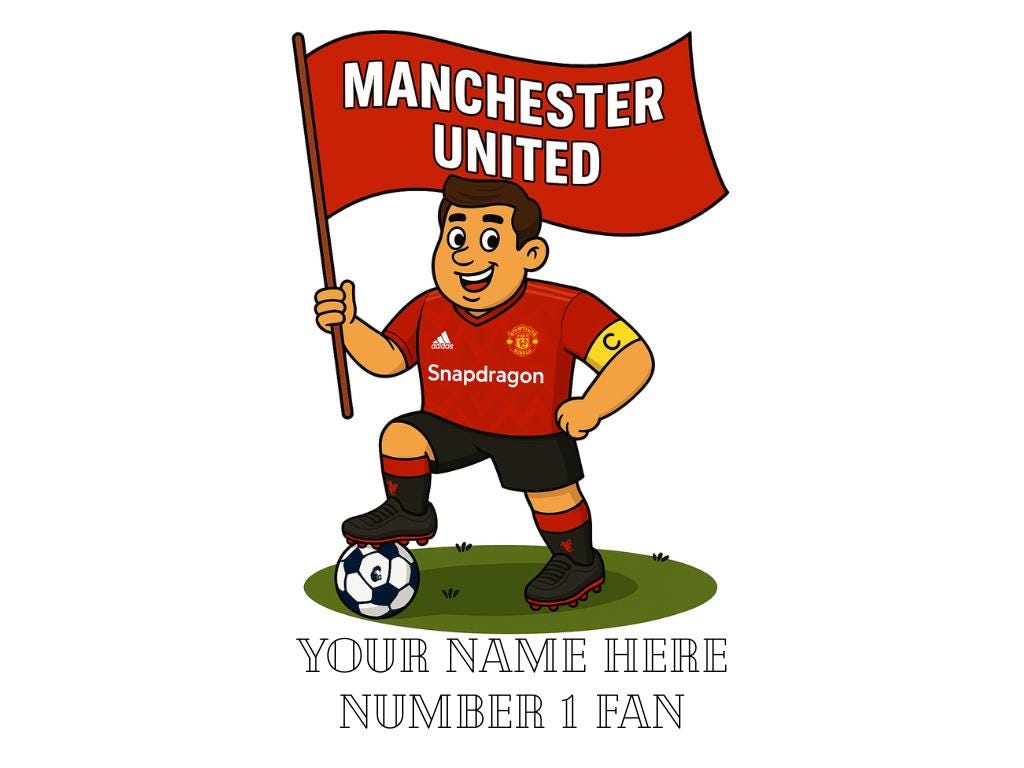 Personalised Manchester United Mug: Custom Football Gift, 3 Colours