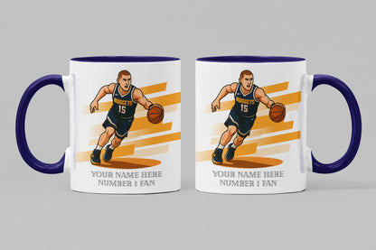 Personalised Denver Nuggets inspired Mug: Custom Name NBA Gift