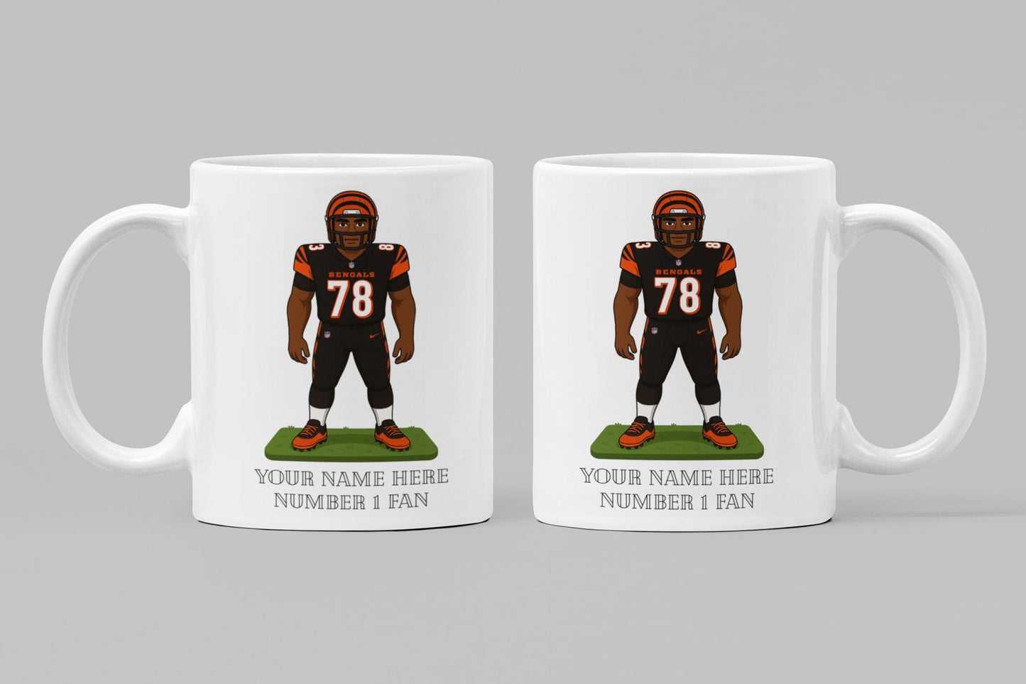 Personalised Cincinnati Bengals inspired Mug: Custom Name NFL Gift