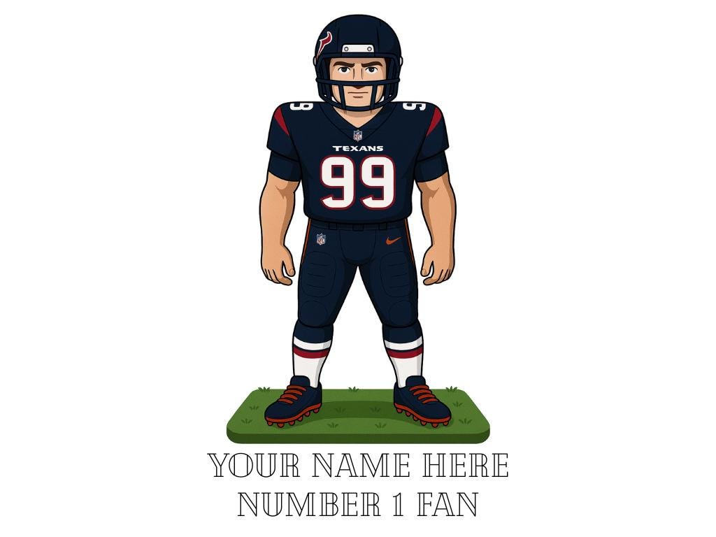 Personalised Houston Texans inspired Mug: Custom Name NFL Gift
