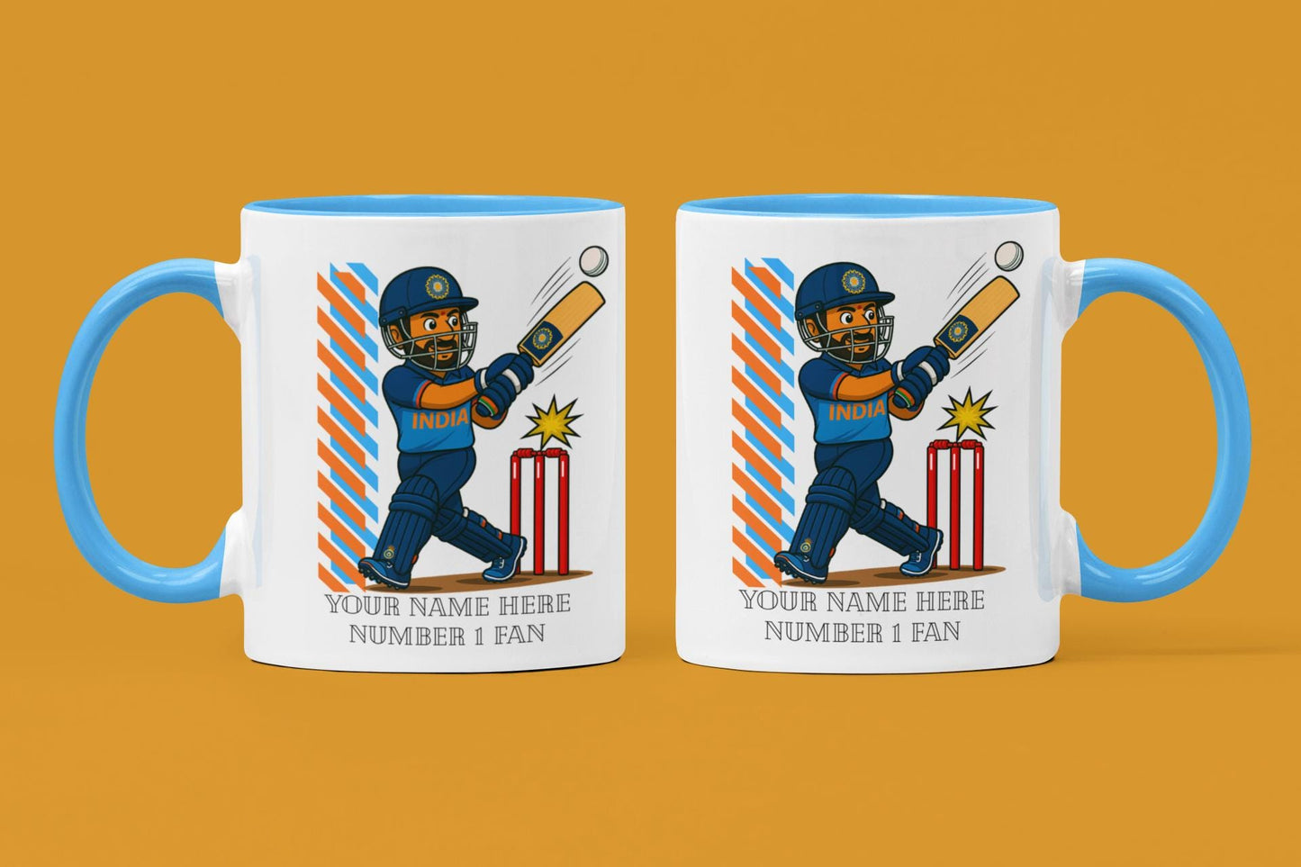 Personalized India Cricket Ceramic Mug, T20 Fan Gift