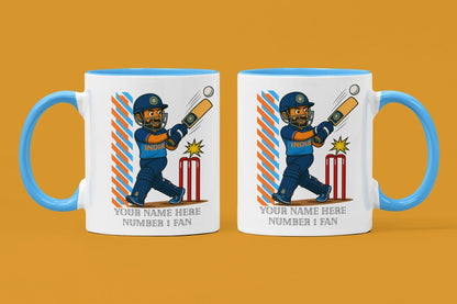 Personalized India Cricket Ceramic Mug, T20 Fan Gift