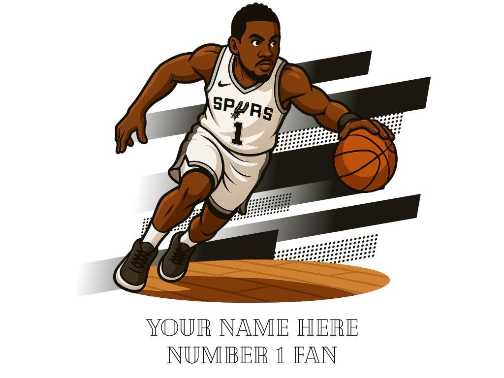 Personalised San Antonio Spurs inspired Mug: Custom Name NBA Gift