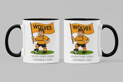 Personalised Wolverhampton inspired Football Mug: Custom Ceramic Gift