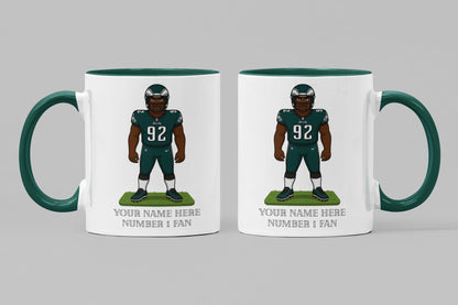 Personalized Philadelphia Eagles Inspired Mug: Custom Name Ceramic Cup