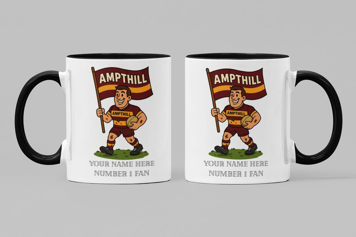 Ampthill Rugby Inspired 11oz Mug – Custom Name Rugby Cup – Dishwasher & Microwave Safe – Arrives Boxed