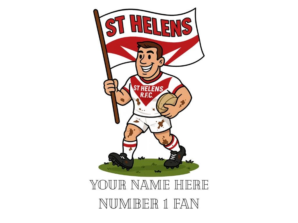 St Helens Rugby Mug – Personalized Name, Iconic Colors