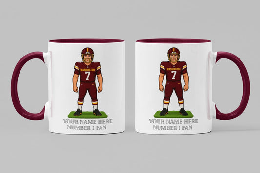 Personalized Washington Commanders Inspired Mug - Custom Name NFL Gift