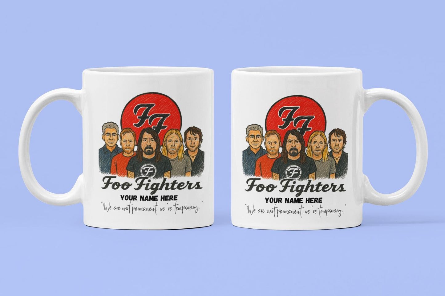 Foo Fighters inspired 11oz Mug – Personalised White Ceramic Boxed Mug