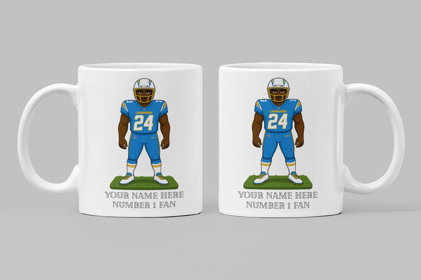 Personalised  Los Angeles Chargers inspired Mug: Custom Name NFL Gift
