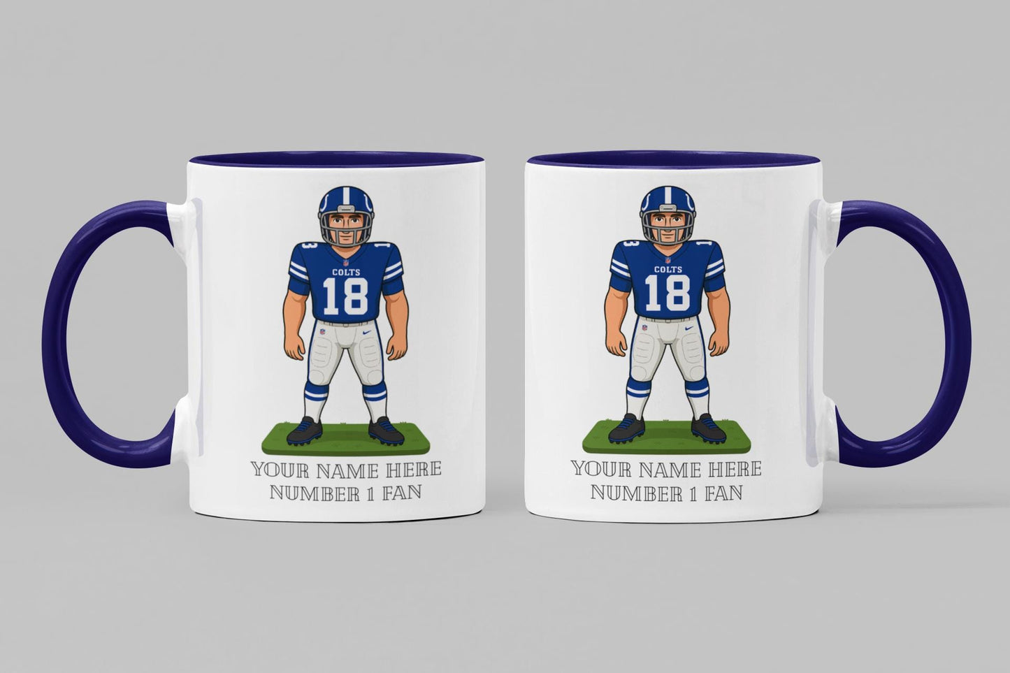 Personalised Indianapolis Colts inspired Mug: Custom Name NFL Gift