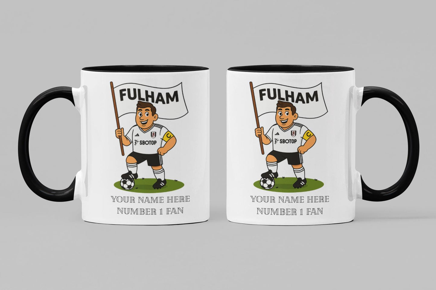 Personalised Fulham Inspired Football Mug: Custom Ceramic Gift