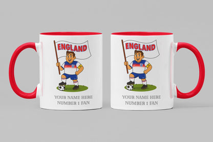 Personalised England Ceramic Mug: Custom Football Gift