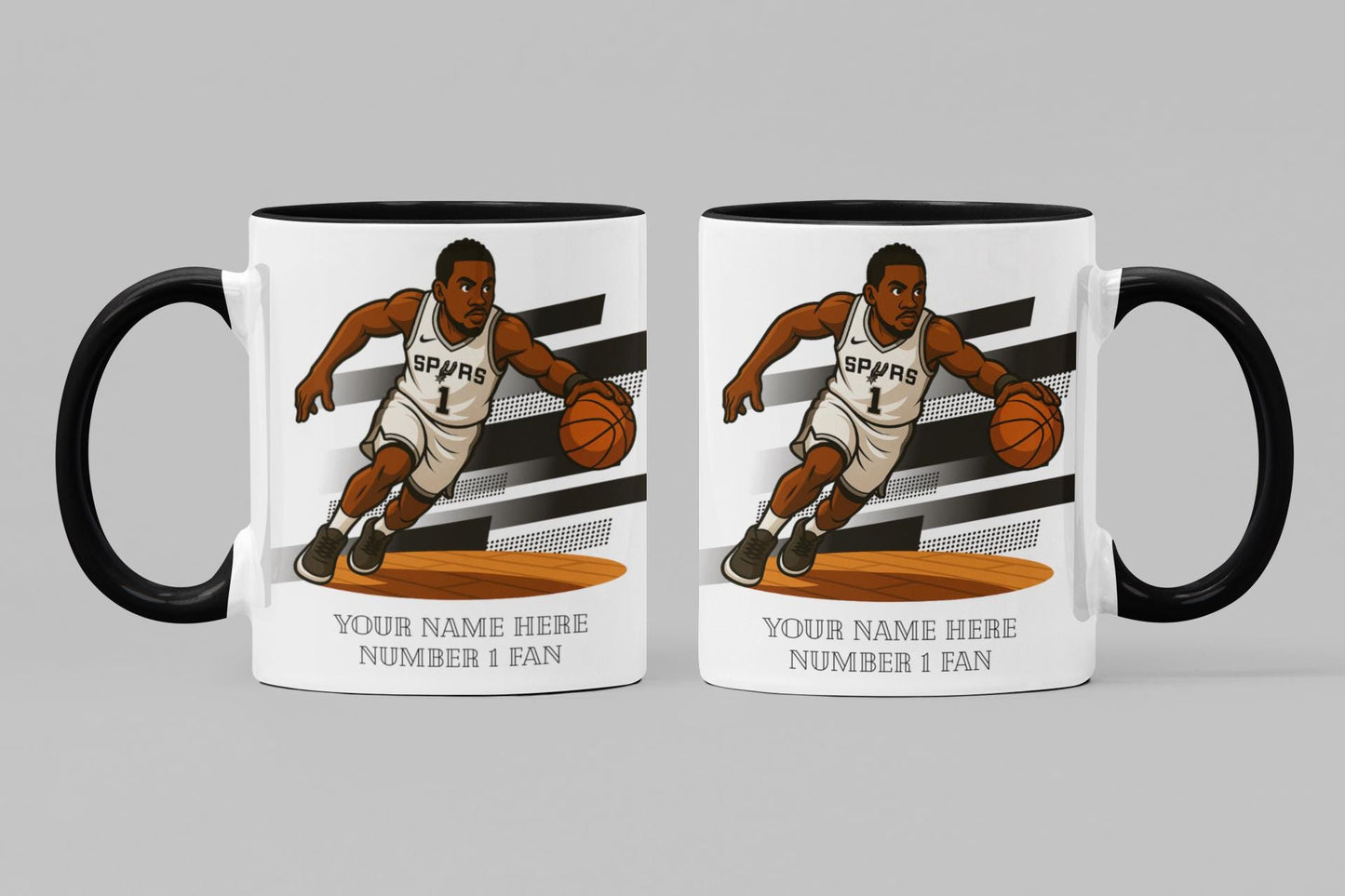 Personalised San Antonio Spurs inspired Mug: Custom Name NBA Gift