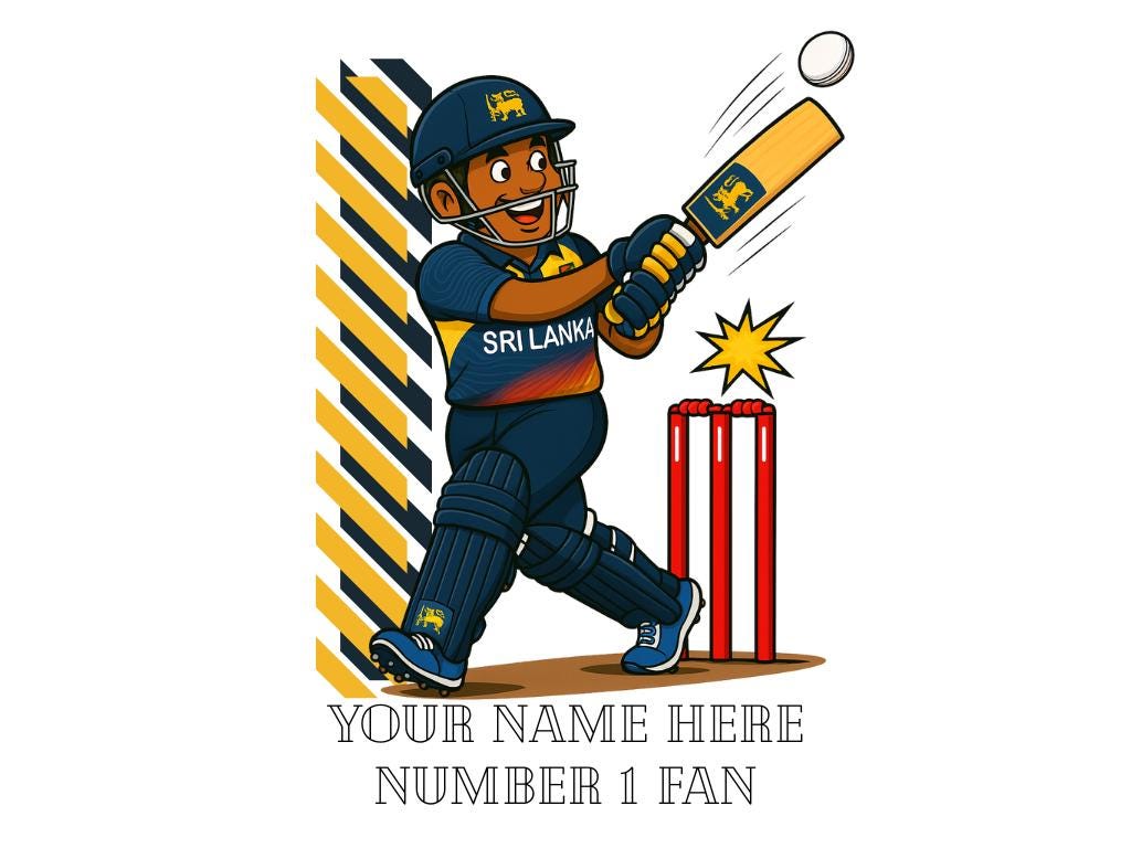 Personalized Sri Lanka Cricket Mug, Custom Fan Gift